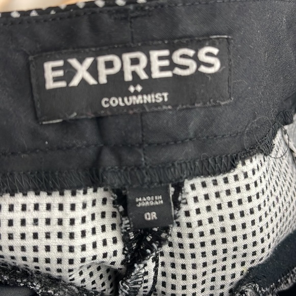 Express black and white checkered columnist 0regular womens work pants - Picture 3 of 4